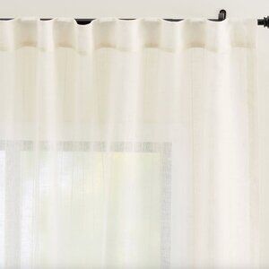 Pottery Barn Emery Sheer 3 In 1 Pinstripe Drapes White 50x96" Set of 2!